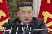 North Korean leader Kim Jong Un delivers a speech