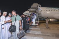 crew of the Galaxy Leader arriving in Muscat, Oman