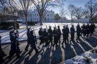 Members of the U.S. military Joint Honor Guard