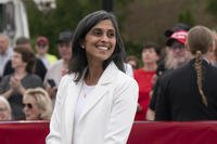 Usha Vance attends a campaign rally.