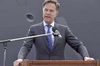 NATO Secretary-General Mark Rutte speaks at a news conference during his visit to Japan's Maritime Self-Defense Force base in Yokosuka.