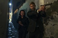 Ben Edwards (Taylor Kitsch) and Raife Hastings (Tom Hopper) are shown during a scene from 'The Terminal List: Dark Wolf.&quot;