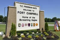The T.C. Freeman Gate sign near the entrance of Gate 4 on Fort Campbell, Ky., June 28, 2016.