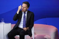 NATO Secretary General Mark Rutte addresses the audience at the NATO public forum