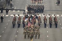 A military parade commemorating the Army's 250th anniversary.