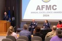 Gen. Duke Z. Richardson, commander, Air Force Materiel Command, makes opening remarks during the 2024 AFMC Annual Excellence Awards at Headquarters, AFMC on Wright-Patterson Air Force Base, Ohio