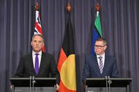 Australia's Deputy Prime Minister Richard Marles, left, and Minister for Defence Industry Pat Conroy