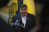 Illinois Gov. JB Pritzker speaks at a news conference