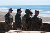 Vice President JD Vance and second lady Usha Vance watch a demonstration by Marines.