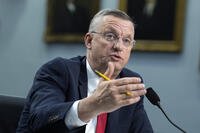 Secretary of Veterans Affairs Doug Collins testifies during the House Committee on Appropriations subcommittee budget hearing on Capitol Hill, Thursday, May 15, 2025, in Washington. (AP Photo/Yuri Gripas)