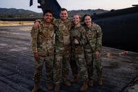 A U.S. Army UH-60 Black Hawk helicopter crew with Charlie Company, 7th Battalion, 158th Aviation Regiment performs a “checkride” flight during Mojave Falcon 25 at Fort Hunter Liggett, Calif., June 8, 2025. (U.S. Army Photo by Master Sgt. Justin P. Morelli)