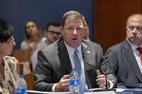 Ed Martin speaks at an event hosted by Rep. Matt Gaetz, R-Fla., at the Capitol in Washington, Tuesday, June 13, 2023. (AP Photo/Amanda Andrade-Rhoades)