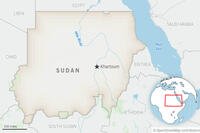 This is a locator map for Sudan.