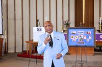 The Greater Philadelphia Chapter of the Tuskegee Airmen board member James Thompson honors the legacy of the Tuskegee Airmen in Philadelphia, Penn., on March 28. (The Greater Philadelphia Chapter of the Tuskegee Airmen)