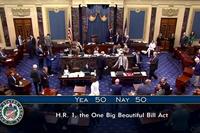 Senate Republicans Haul Trump’s Big Bill to Passage After a Turbulent All-Night Session