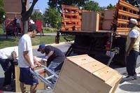 Unloading furniture off a truck