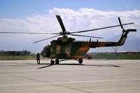 FILE - In this Monday, May 13, 2013 file photo, an Mi-17 helicopter used by the Afghan Air Force sits on Bagram Air Field in Afghanistan. (AP Photo/Kristin M. Hall, File)