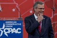 Former Florida Gov. Jeb Bush pauses as he speaks during the Conservative Political Action Conference (CPAC) in Maryland. (AP photo)