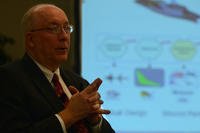 Dr. Jeffery Holland, director of the U.S. Army Engineer Research and Development Center and chief scientist for the U.S. Army Corps of Engineers, speaks during an ERS seminar in Springfield, Va., March 25, 2015.(U.S. Army photo/David Vergun)