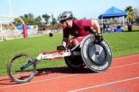 Sgt. David Tupper, 30, from Oldsaybrook, Conn., and member of the Wounded Warrior Battalion East Team, rides around the track during the 2014 Marine Corps Trials March 5, 2014. (Photo: Sgt Anna Albrecht)