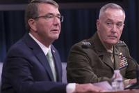 Secretary of Defense Ash Carter and U.S. Marine Gen. Joseph F. Dunford Jr., chairman of the Joint Chiefs of Staff, hold a press conference at the Pentagon, July 25, 2016. (DoD Photo by Navy Petty Officer 2nd Class Dominique A. Pineiro)
