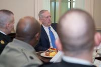 Secretary of Defense James Mattis speaks with the Senior Enlisted Leaders of the Armed Forces during a working breakfast at the Pentagon in Washington, D.C., Jan. 27, 2017. (DoD photo by Army Sgt. Amber I. Smith)