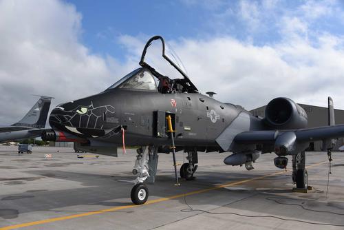 A black and grey U.S. Air Force A-10 Thunderbolt II.