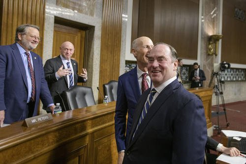 John Phelan, right, President Donald Trump's nominee to be Secretary of the Navy