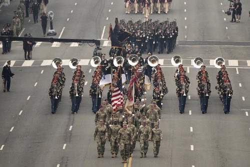 A military parade commemorating the Army's 250th anniversary.