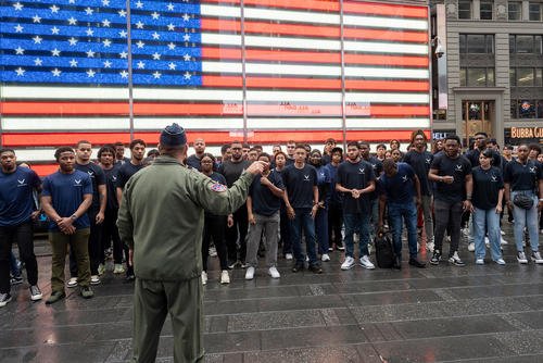 Air Force swearing-in ceremony in Times Square, New York