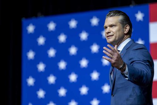 Secretary of War Pete Hegseth delivers remarks during a War Department address at Marine Corps Base Quantico, Va., Sept. 30, 2025. (Department of War/Navy Petty Officer 2nd Class Aiko Bongolan, DOW)