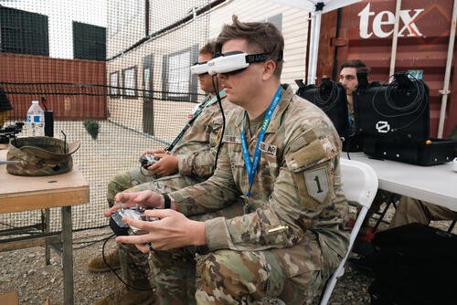 Soldiers compete on the Best Operator Lane during the U.S. Army Best Drone Warfighter Competition in Huntsville, Ala. on Feb. 18, 2026. (U.S. Army photo by Sgt. Aaron Troutman)