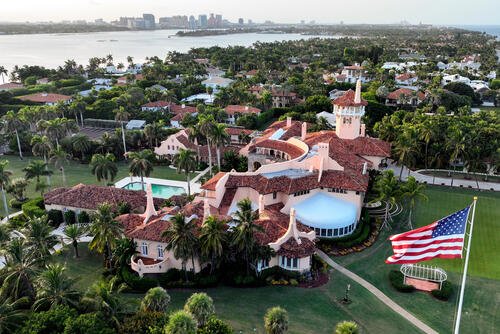 an aerial view of President Donald Trump's Mar-a-Lago estate