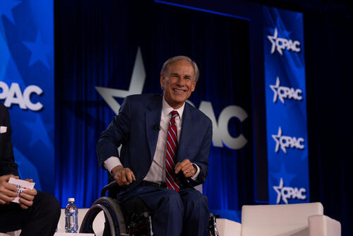 Texas Gov. Greg Abbott appears at the Conservative Political Action Conference (CPAC) in Dallas, Friday, March 27, 2026. (AP Photo/Gabriela Passos)